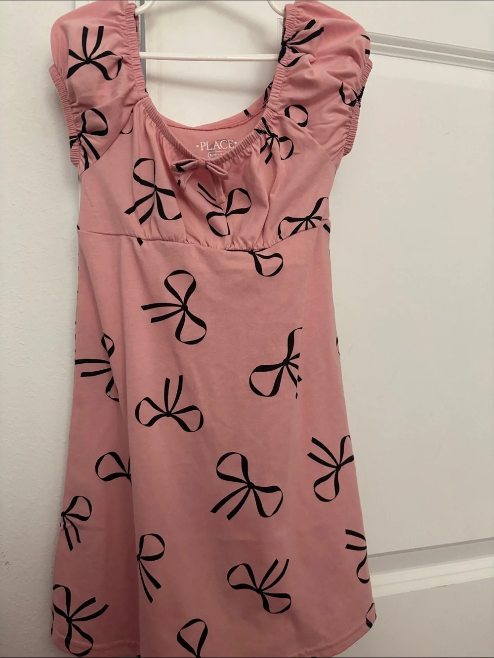 The Children's Place Pink Dress with Black Bow Print - Picture 3 of 5